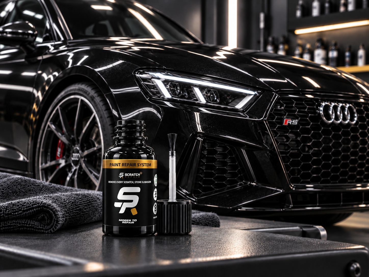 Audi Mythos Black Metallic LY9T paint colour and Scratch Repair touch up paint guide