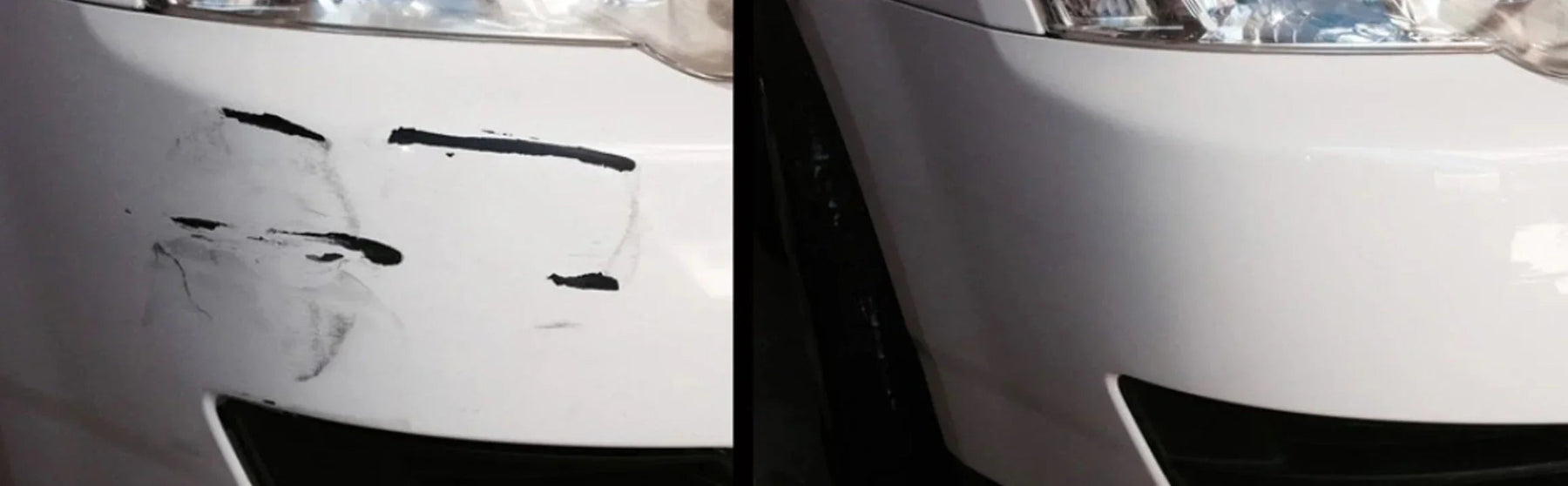 Before and after mobile car scratch repair in Enniskillen, County Fermanagh