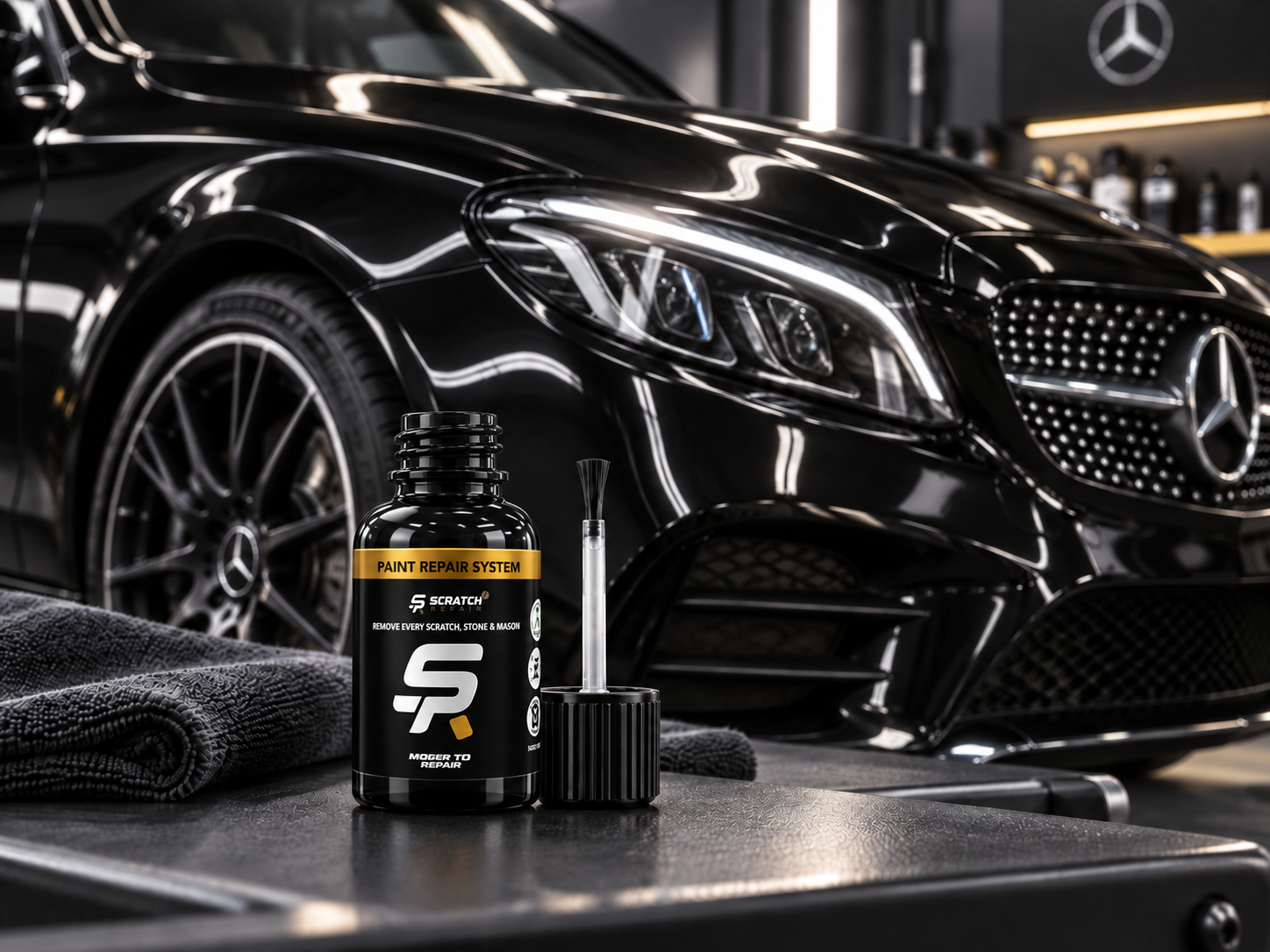 Mercedes Obsidian Black 197 touch up paint guide