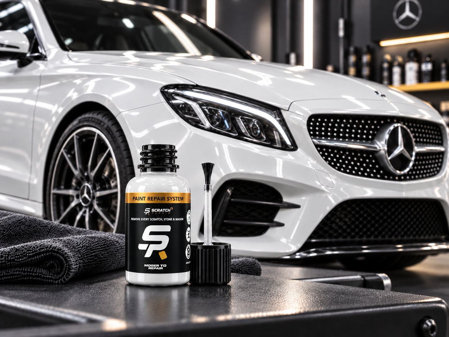 Mercedes Polar White 149 paint colour and Scratch Repair touch up paint guide