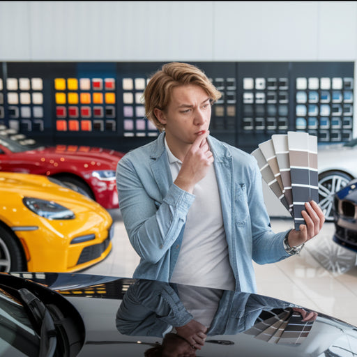 A man deciding which Colour Match Paint  to choose