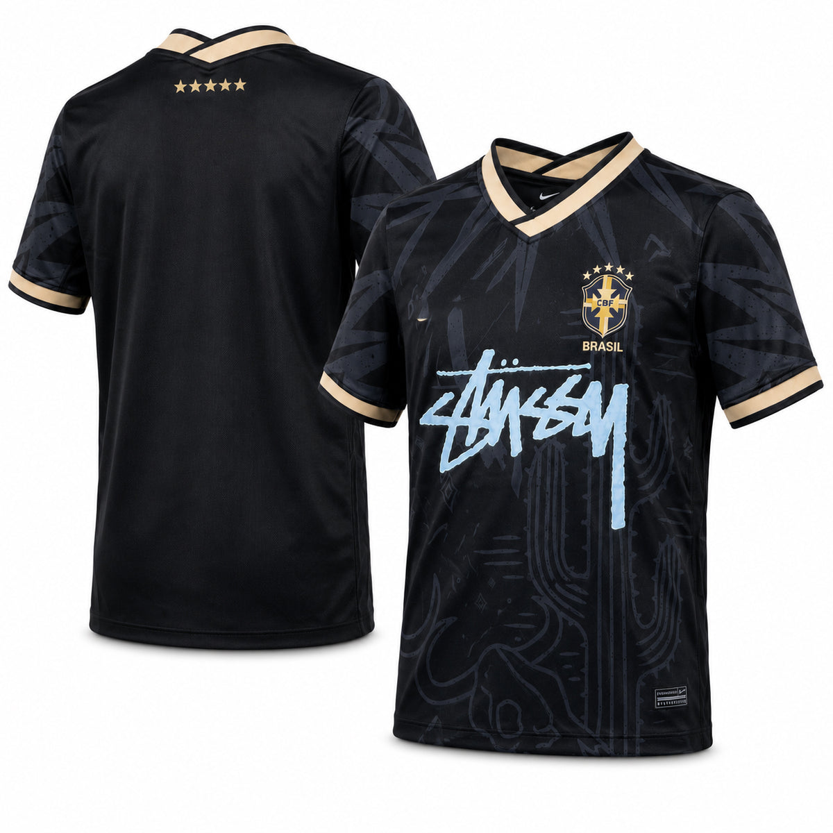 Brazil Stüssy Black Special Edition Football Shirt | Premium Streetwear Jersey