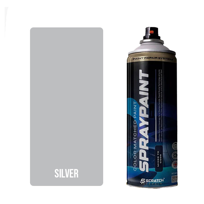 Silver Car Bumper Spray Paint – OEM Match Metallic Paint for Plastic Trim & Bumper Repair (400ml Aerosol)