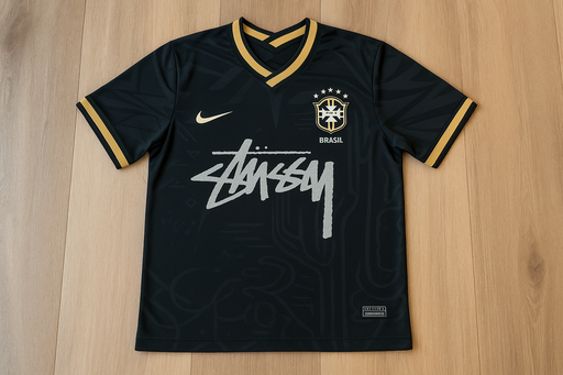 Brazil X Stussy Special Edition Triple Black Shirt - Adult Small