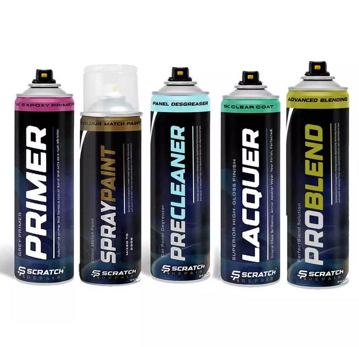 Aerosol Paint, Lacquer, Primer, Degreaser & Blending Solution 400ml Kit: The Ultimate Repair and Refinishing Set