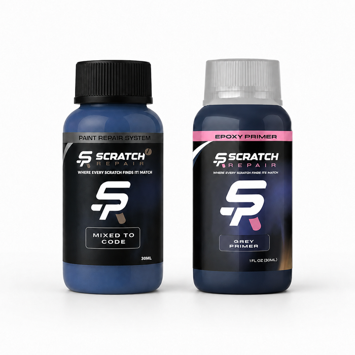 Scratch Repair colour matched touch up bottle and grey primer